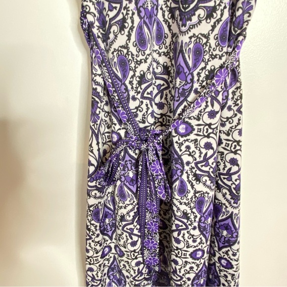 Purple Paisley Patterned Sleeveless Dress - Brand: George - Size S/P. - Picture 8 of 15
